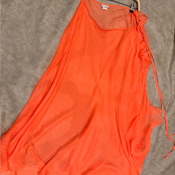 papaya/orange beach cover up maxi skirt. Lightly used and washed. - Picture 3 of 5